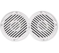 MS5006WR - Juego de 2 altavoces marinos impermeables de 5.25 pulgadas, color blanco, resistente a los rayos UV, potencia máxima de 30 W, cono dual con tweeter de Mylar, impedancia de 4 ohmios, para