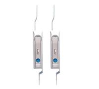 MS828 Cerradura de biela con manija oscilante, interruptor de 3 puntos, control de distribución de energía, cerradura de puerta, 2 piezas(Silvery,Zinc alloy)