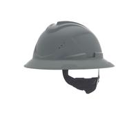 MSA 10215836 V-Gard C1 - Casco Duro de ala Completa Gris ventilado con Barrera térmica de refrigeración ReflectIR y suspensión Fas-Trac III, Utiliza características de refrigeración Altamente