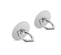 Msagkah 2Pcs Agarraderas para Teléfono Móvil, 360° Rotación Teléfono Anillo Soporte, Agarres de Teléfono Móvil para Samsung, iPhone y Todos los Teléfonos Inteligentes (Redondo-Plata)