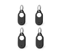 Msagkah 4 fundas de silicona para Samsung Galaxy SmartTag 2, 4 unidades con llavero, compatibles con SmartTag 2 (negro)
