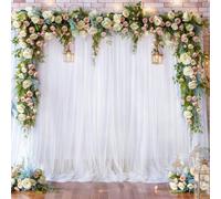 Msauifncp 4 Piezas Cortinaje para Arco de Boda 75x800cm Tul Blanco Cortina Transparente Tejido Chiffon Decoracion Boda Fondo Nupcial Decoración para Fiestas Banquetes y Escenario