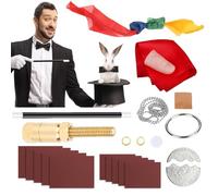 Msauifncp Set de Magia Profesional de 16 Piezas con Varita Magica Dedo Mágico Etc Set de Accesorios de Prestidigitación Diseñado para Magos y Actuaciones Regalo Creativo Adulto