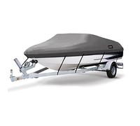 MSC - Funda Protectora de Barco remolcable, Resistente, de Tejido Oxford de poliéster, para Casco en V, tricasco, Bote pequeño (Modelo C - Longitud: 490-564 cm). Anchura: hasta 239 cm, Gris Oscuro