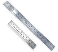 MSC Regla métrica de metal de acero inoxidable inastillable con borde recto, ideal para coser (15 cm y 30 cm), 122