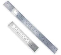 MSC Regla métrica de metal de acero inoxidable inastillable con borde recto, ideal para coser (30 cm)