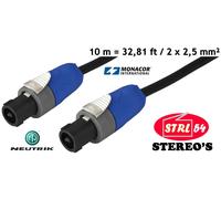 MSCA610 Cordón Altavoz 10m Speakon Neutrik NL2FX HP Cable Monacor 2x 2 , 5mm ²