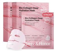 Mscara facial de colgeno Terez & Honor durante la noche - 8 ea x 33g 100 Dalton Ultra Low Bio Collagen Gel Mask para vidrio GLOW Hidratacin Profun