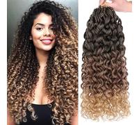Mscat 18 pulgadas Gogo Curl Crochet Hair 8 Paquetes Pre Looped Ocean Wave Goddess Box Trenzas Deep Twist Synthetic Braiding Hair for Women 1B3037#