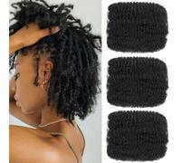 Mscat 8 pulgadas 3 paquetes Afro Kinky Curly Braiding Bulk Women Hair For Spring Twist Hair Natural Black Afro Kinkys Bulk Hair Synthetic For Dreadlocks Extensions Repair Locs Springy Twists 30 g/pack