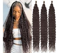 Mscat Deep Wave Curly Crochet 30 Pulgadas 3 Paquetes Ola Marítima Hair para Mujeres Negras Peinado Bohemio