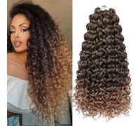 Mscat GoGo Curl au crochet cheveux Extension 18 pulgadas rizadas, 8 paquetes Ola Marina crochet cheveux Ombra Playa Rizo Vaga Agua Torsión Profunda