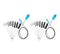 MSCHENZW 2X Juego de Cepillos de Filtro de Acuario, Limpiador de Manguera de Cerdas Flexibles de Doble Punta con Cepillo de Limpieza de Acero Inoxidable
