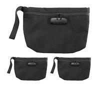 MSCHENZW 3 bolsas de dinero con cerradura, bolsa de dinero de 11 x 7.5 pulgadas para almacenamiento de viaje, bolsa duradera a prueba de olores con cremallera para dinero en efectivo, gris, Talla