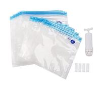 MSCHENZW Bajo Vacío 15 Pack Reutilizable Eléctrico Vacío Almacenamiento De Alimentos Almacenar El Hervidor Sellador Con 1 Bomba De Mano, 2 Bolsas Selladas, 4 Clips