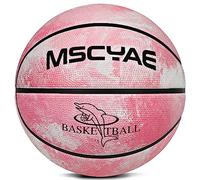 MSCYAE Baloncesto Tamaño 5,Baloncesto para Niños,Mini Baloncesto Tamaño 3,Baloncesto Interior Exterior Rosa Blanco 5