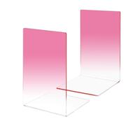 MSDADA - 1 Pares de sujetalibros de acrílico Transparente, Extremos de Libros de acrílico para estantes de Libros, Organizador de Libros de Escritorio Antideslizante, estantes de papelería para