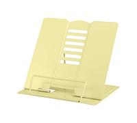 MSDADA Atril para Libros Metal, Soporte para Lectura de Libros de con 6 ángulos Ajustables, Estantes de Lectura para Cocina, Escuela, Oficina, Documentos, Libros de Música(Amarillo Claro)