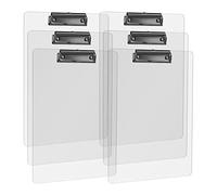 MSDADA Carpeta Portapapeles con Clip de Metal, Portapapeles Transparente Acrílico Tamaño A4 Carpeta Portapapeles Vertical Negro(6 piezas)