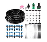 MSDADA Sistema de riego de 25 m/82 pies para jardín, sistema de riego automático que ahorra agua, kit de riego por goteo micro para jardín, invernadero, terraza, césped