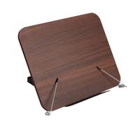 MSDADA Soporte de lectura, soporte para libros de recetas, soporte para libros, para leer, madera ajustable, plegable, soporte de lectura para notas, recetas, iPad, ordenadores portátiles (marrón)