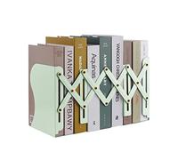 MSDADA Sujetalibros, Ajustables de Metal Telescópico Sujetalibros Originales, Libro Soporte de para Biblioteca Escuela Oficina en el Hogar Decoración(Verde Macarrón)