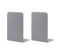 MSDADA Sujetalibros de Metal L, 102 x 203 x 135 mm, 1 Pares de Soportes de CD para Niños, Estantería para Escuela, Hogar, Oficina, Biblioteca Decoración (Gris)
