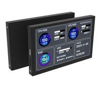 MSDDEC Monitor de temperatura de computadora de 5 pulgadas, compatible con tema dinámico, panel de sensor de carcasa de PC ARGB, mini pantalla secundaria IPS tipo C, monitor de datos RAM HDD (negro