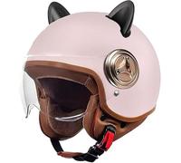 MSDXDKF Casco Moto Demi-Jet, Casco Moto niño, Casco de Moto niños y niñas Medio Casco Lindo Casco de Verano Homologado ECE 22.06 54-61cm,C