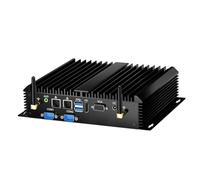 msecore PC industrial sin ventilador, mini computadora con Core i7-5500U, 16G RAM 512G SSD, Dual NIC, 2*COM RS232, Wi-Fi/4G, 1*HDMI 1*VGA, pantalla dual, Windows 10 Pro/Linux/Ubuntu