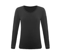 MSemis Camiseta Térmica Infantil Manga Larga Camiseta de Ballet Cuello Redondo Suave Elástico Ropa Interior Tipo B Negro 4-6 años