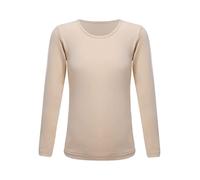 MSemis Camiseta Térmica Infantil Manga Larga Camiseta de Ballet Cuello Redondo Suave Elástico Ropa Interior Tipo B Desnudo 12-14 años