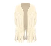 MSemis Chaleco de Hippie de Ante Sintético para Niños Disfraz Vaquero Occidental Chaqueta sin Mangas con Flecos y Tachuelas Ideal para Fiestas Temáticos 5-16 Años Albaricoque beige 11-12 años