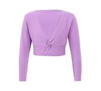 MSemis Chaqueta Cruzada de Danza Ballet para Niña Cárdigan Elegante de Danza Clásica Top Manga Larga de Yoga Gimnasia Disfraz Bailarina Niña V Morado 12-14 años