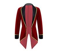 MSemis Disfraz de Domador para Niños Unisex Chaqueta de Circo Disfraces Halloween Carnaval Cosplay Gran Showman Traje Fiesta Navidad Carnaval Vino 16 años