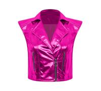 MSemis Hombre Chaquetas Cortas Cuero Sintético Ropa Mini Steampunk Y2K Tops | Sin Mangas,Chaleco Estilo Moto,Conjuntos Salir Fiesta,Festival Baile Rave,Club,Carnavales,De Música,Día San Valentín