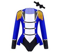 MSemis Maillot de Danza para Niña Manga larga Leotardo de Gimnasia Circo Maillot de Trapecista de Domadora Disfraz de Majorette 3-16 Años S Azul 5-6 años