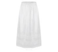 MSemis Mujer Enaguas de Encaje Larga Falda Enaguas Interior Combinación Ropa Interior con Cintura Elástica Pijamas Blanco M