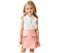 MSemis Niña Conjuntos De Verano Bonitos Tops Sin Mangas Y Faldas En Forma a Trajes Dos Piezas Que Combinen Rosa 6-7 años