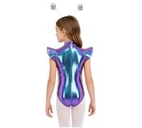 MSemis Niña Ropa Baile Actuaciones En El Escenario Traje Disfraz Galaxia Cósmica Manga Volante Fiesta De Cine Azul 13-14 años