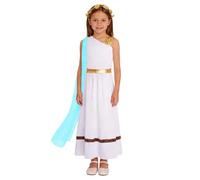 MSemis Niña Toga Griega Traje De Para Niñas Disfraz Griego Antiguo Antigua | Vestido Toga Griega Antigua,Disfraz Hada,Una Manga Larga Chiffón,Cosplay Filósofos,Fiestas Con Tema Historia,Celebración