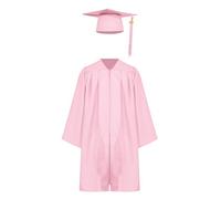 MSemis Trajes de graduación infantiles para niños y niñas toga y birrete de graduación atuendos para día especial sesiones de fotos y fiestas ceremonias graduación Rosa 8-9 años