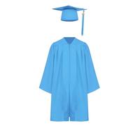 MSemis Trajes de graduación infantiles para niños y niñas toga y birrete de graduación atuendos para día especial sesiones de fotos y fiestas ceremonias graduación Azul 8-9 años