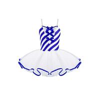 MSemis Vestido Ballet Maillot con Tutu para Niña Leotardo Gimnasia Rítmica a Rayas de Tirantes con Bowknot Vestido de Bailarina Disfraz Ballet Navidad 3-16 Años Azul 11-12 años
