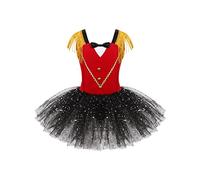 MSemis Vestido de Danza Ballet para Niña Maillot Domadora de Circo Vestido de Gimnasia Rítmica Patinaje Disfraz de Bailarina Circo Ringmaster Costumes 2-16 Años Rojo 4-5 años
