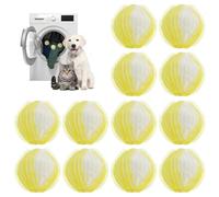 MSFANGHU 12 Pcs Quita Pelos Mascota,Atrapa Pelos Lavadora,Reutilizable Bolas Quita Pelos Mascota,para Eliminar el Pelo de Las Mascotas en la Lavadora(Amarillo)