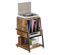 MSFE Soporte Tocadiscos Vinilo con ruedas Mueble Tocadiscos con Almacenamiento de Vinilo Vinyl Record Player Stand Hasta 120 Albumes/140KG Mueble HIFI Soporte Vinyls con Almacenamiento 43x53.4x73.6CM