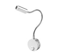 MSGIRVLZL 1W Led Tuyau Applique Flexible Hôtel Chevet Lecture Applique Murale Mode Moderne Livre Lumières Aluminium Led Ampoule Ac85-265V - Argent/3000K