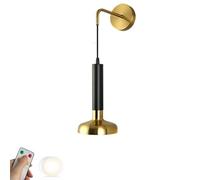 MSGIRVLZL Aplique de Pared Dorado de Estilo Moderno de Mediados de Siglo, Funciona con Pilas, Inalámbrico, Recargable, Colgante, Ajustable, Vintage, Estilo Industrial Rústico, Lámpara de Pared Inalámb