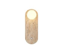MSGIRVLZL Apliques de Pared de Piedra Natural, Luminaria Semiempotrada con Globo de Vidrio Opalino, Aplique de Pared Moderno de Mármol, Lámpara de Pared de Mediados de Siglo para Dormitorio, Mesita de